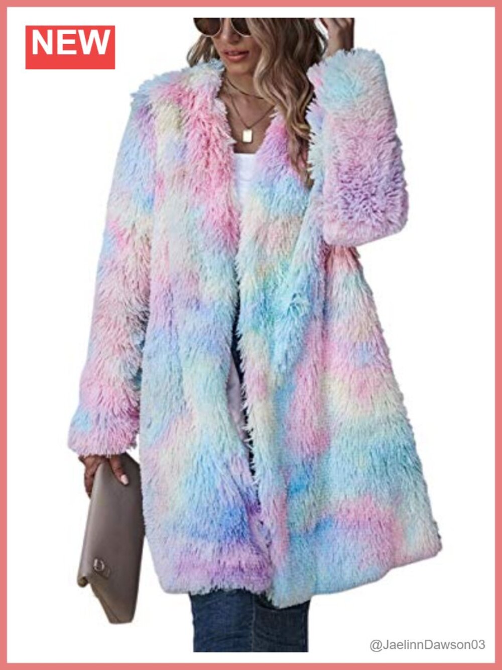 Women's Fuzzy Fleece Long Sleeve Cardigan Coat Oversized Faux Fur Teddy Bear